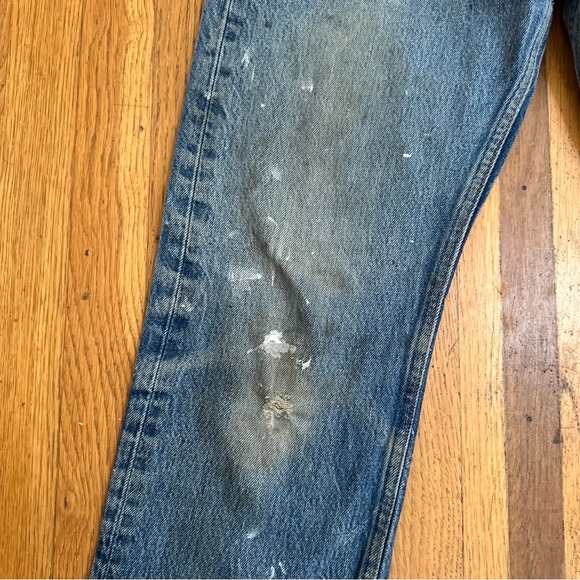 💚 Vintage 90s Levi’s 501xx Blue Distressed Jeans (W31 L32) (32) - Picture 11 of 12
